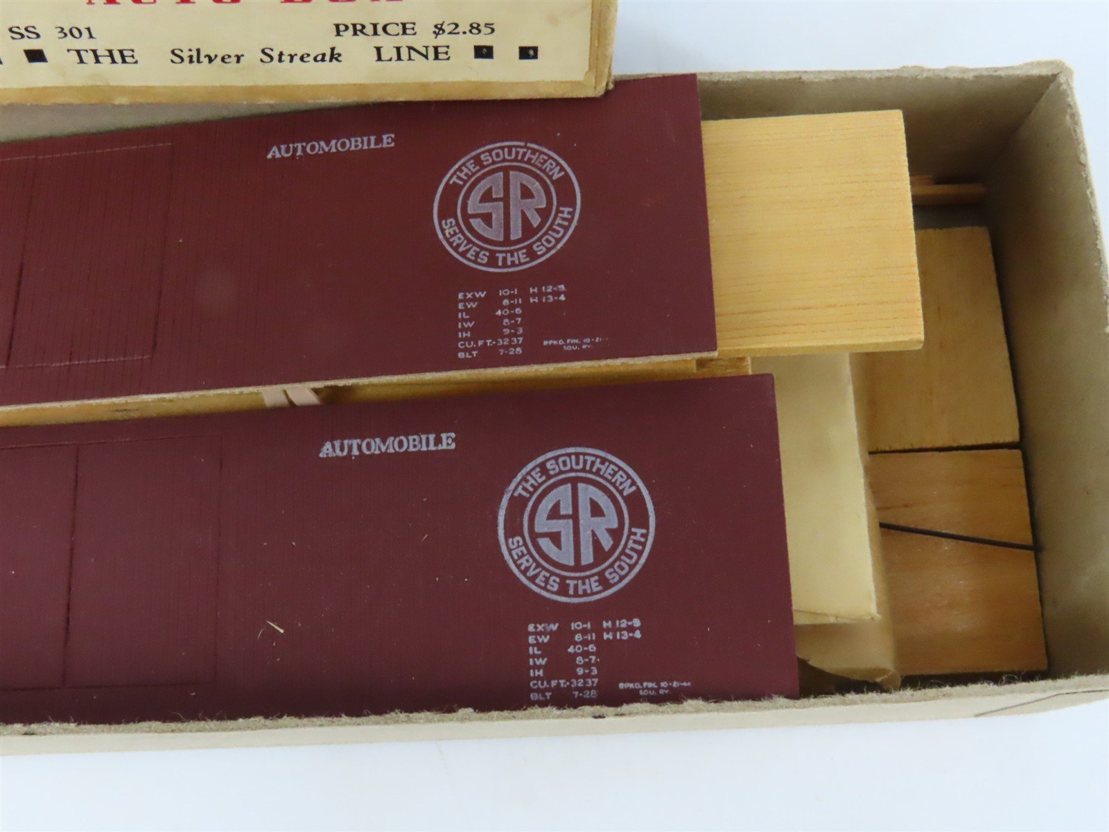 HO Scale Silver Streak Kit SS301 SOU Southern Automobile 40' Box Car #148256