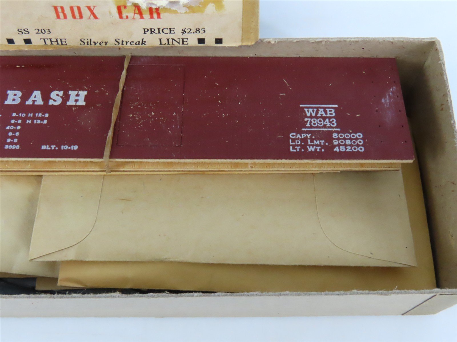HO Scale Silver Streak Kit SS203 WAB Wabash Railroad Box Car #789343