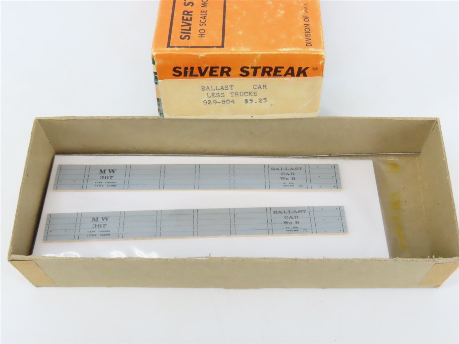 HO Scale Silver Streak Kit 929-804 MW Maintenance of Way Ballast Car #367