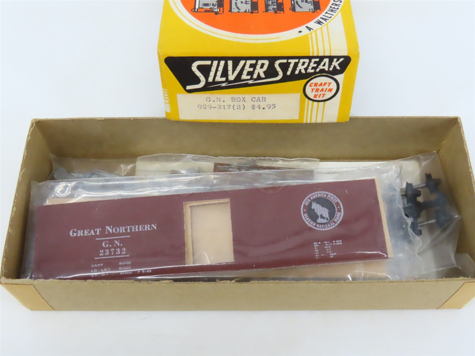 HO Scale Silver Streak Kit 929-217(S) GN Great Northern Railway Box Car #23732