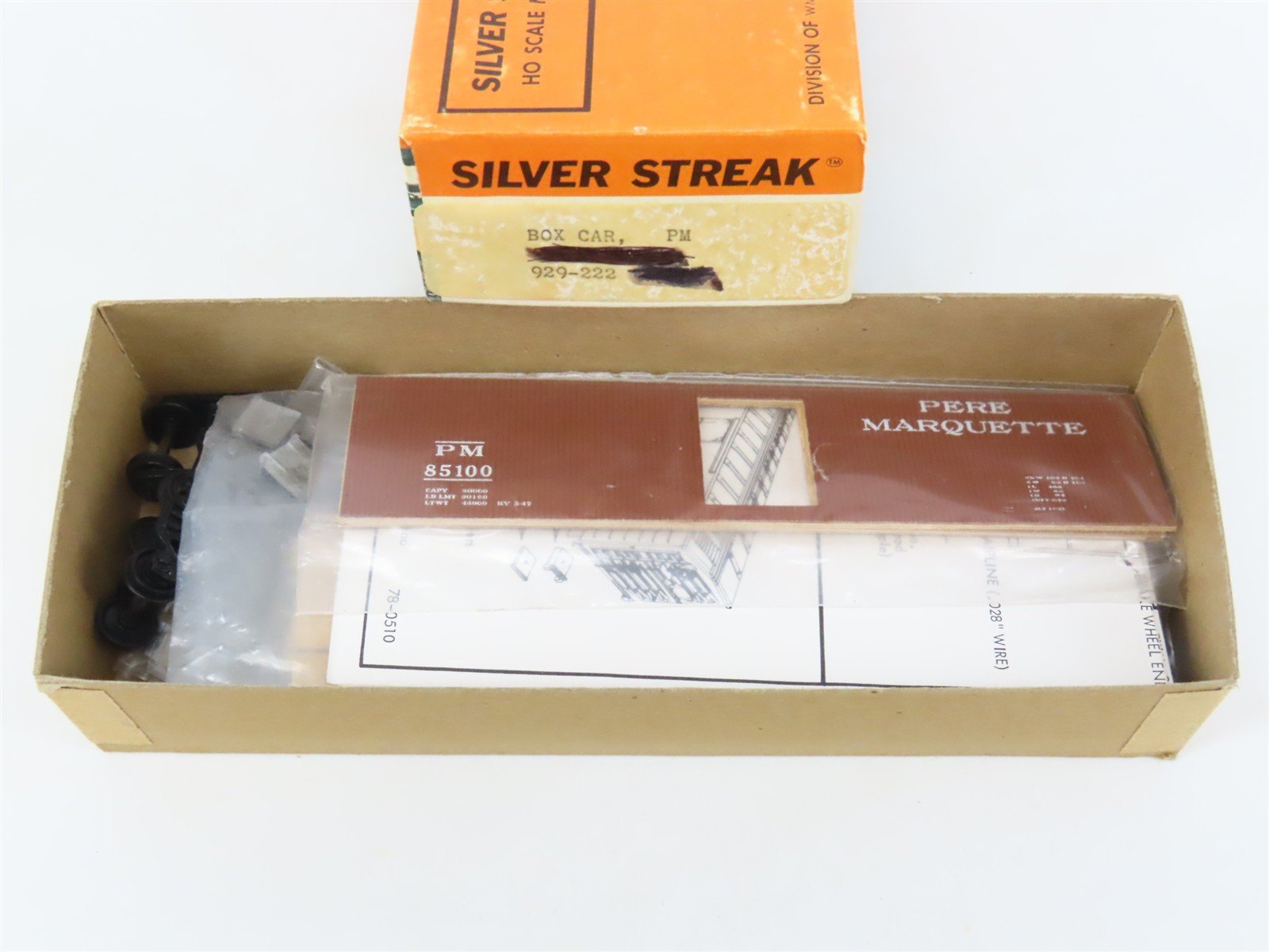 HO Scale Silver Streak Kit 929-222 PM Pere Marquette Railroad Box Car #85100