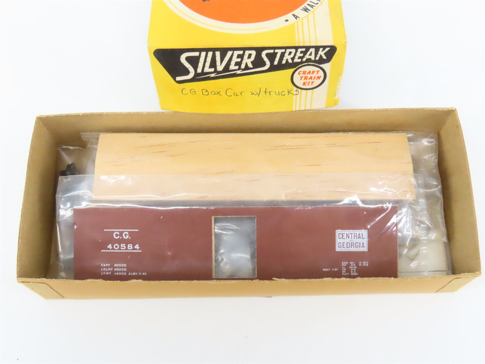 HO Scale Silver Streak Kit CG Central of Georgia Railroad Box Car #40584