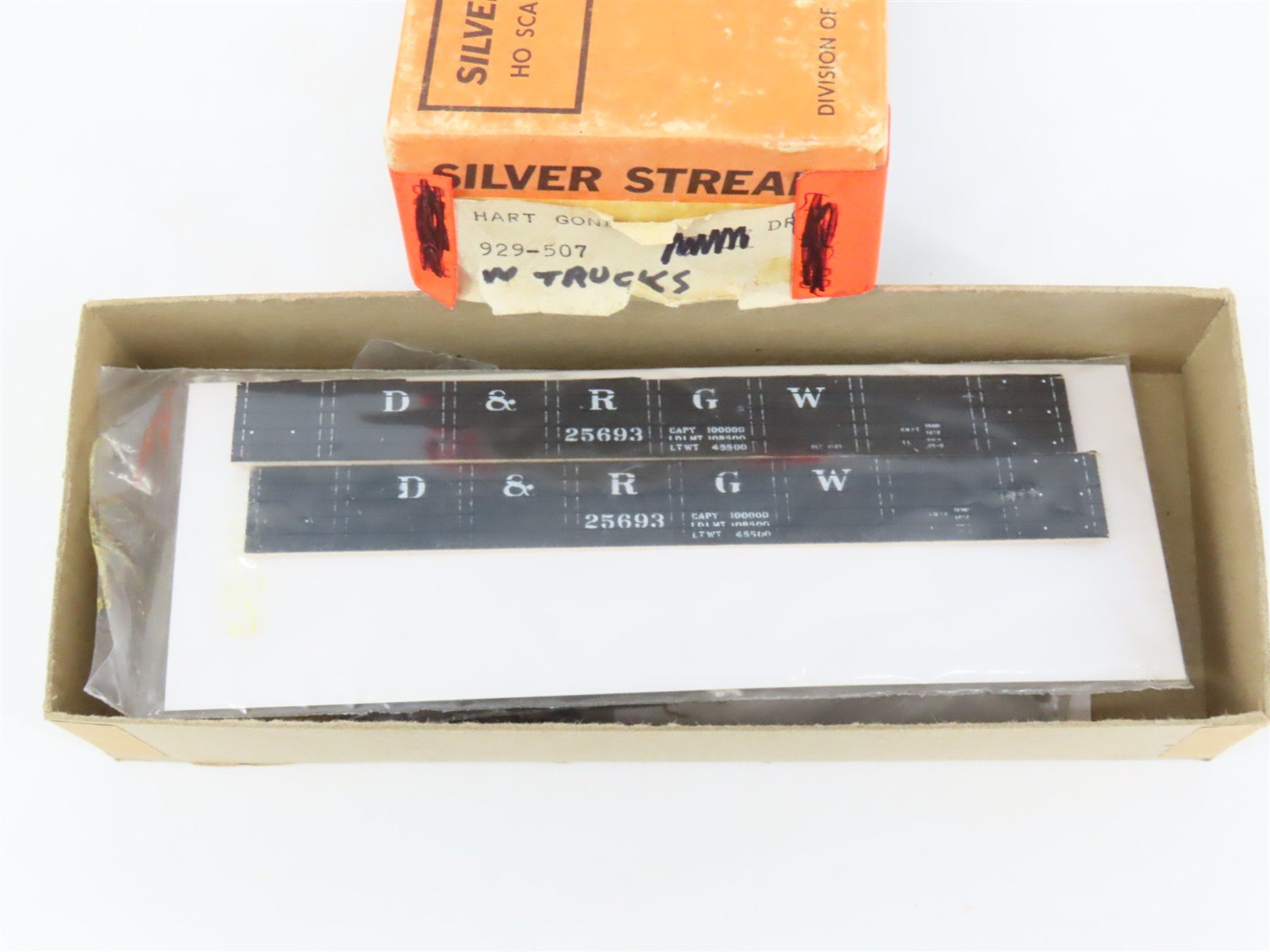 HO Scale Silver Streak Kit 929-507 D&RGW Rio Grande Railroad Hart Gondola #25693
