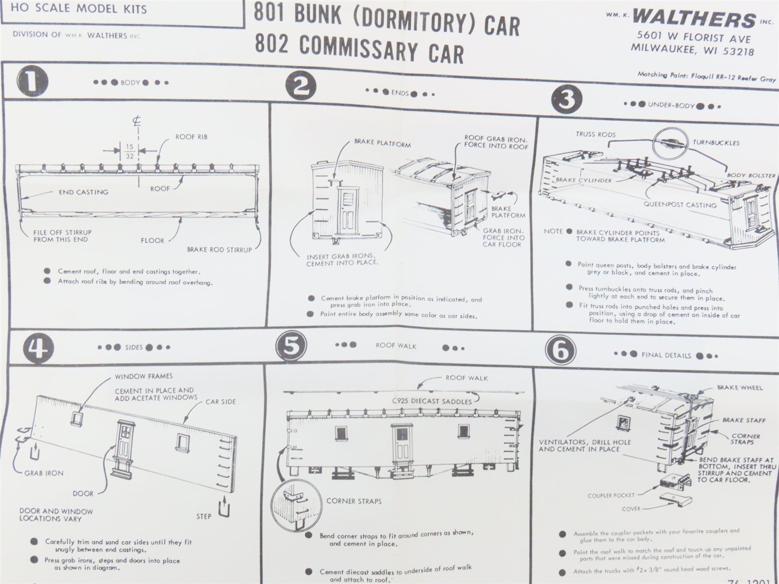 HO Scale Silver Streak Kit 929-802 MW Maintenance of Way Commissary Car #893