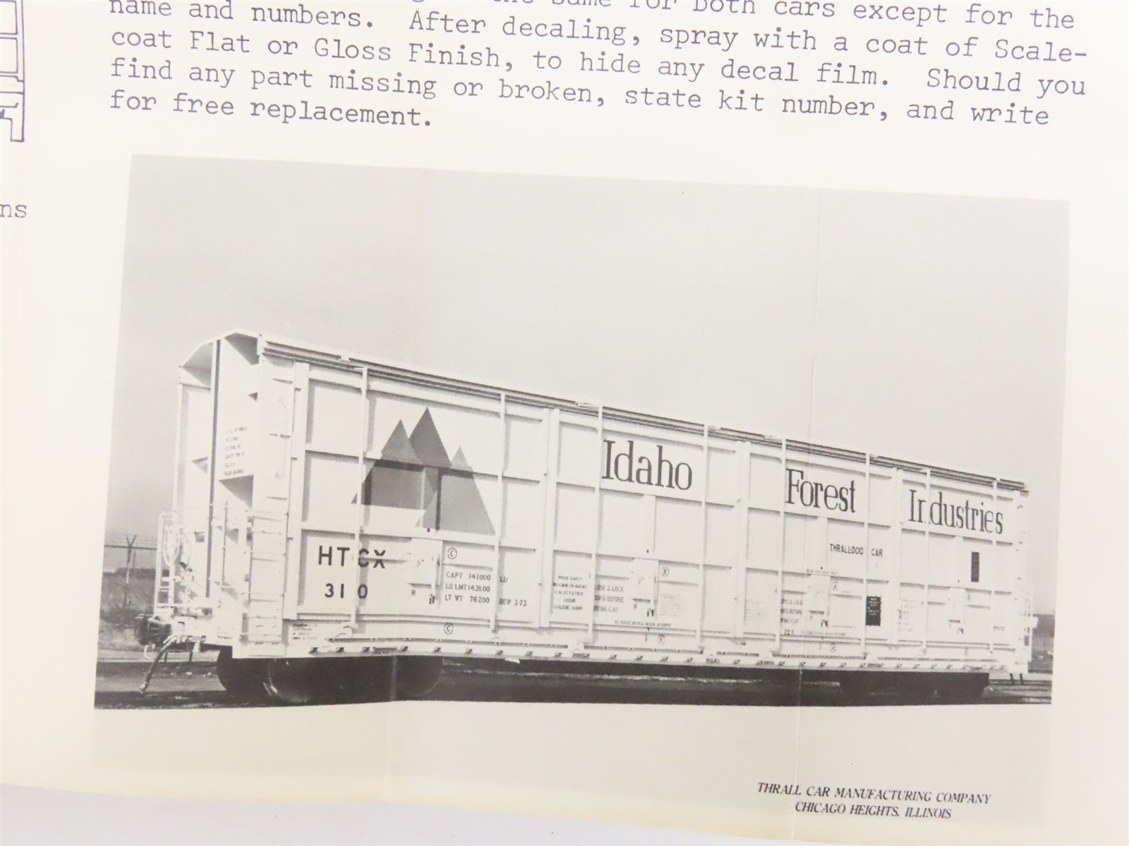 HO Scale Quality Craft Models Kit 327 HTCX Idaho Forest Industries Box Car