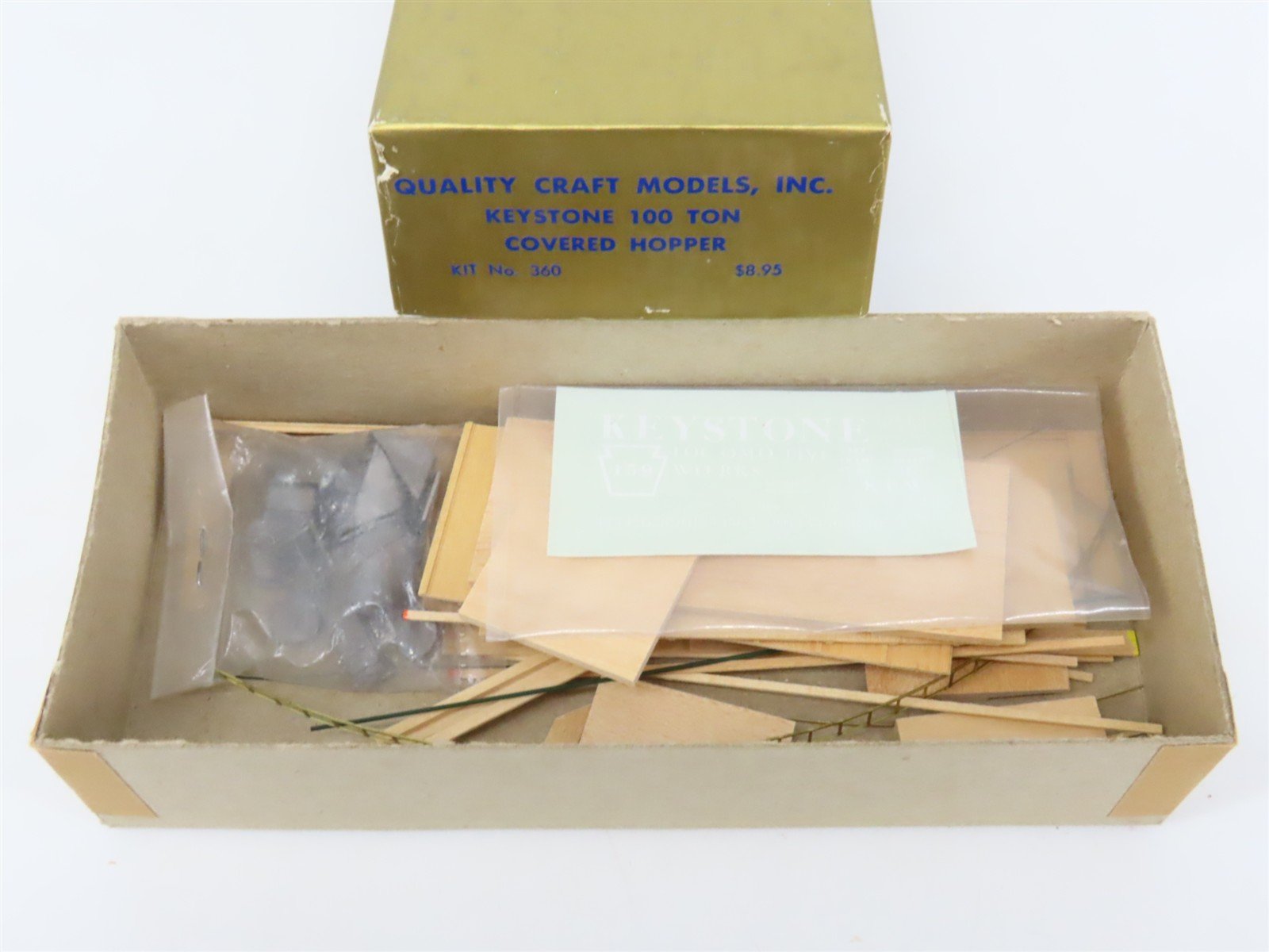 HO Scale Quality Craft Models Kit 360 KLW Keystone Locomotive Works 2-Bay Hopper
