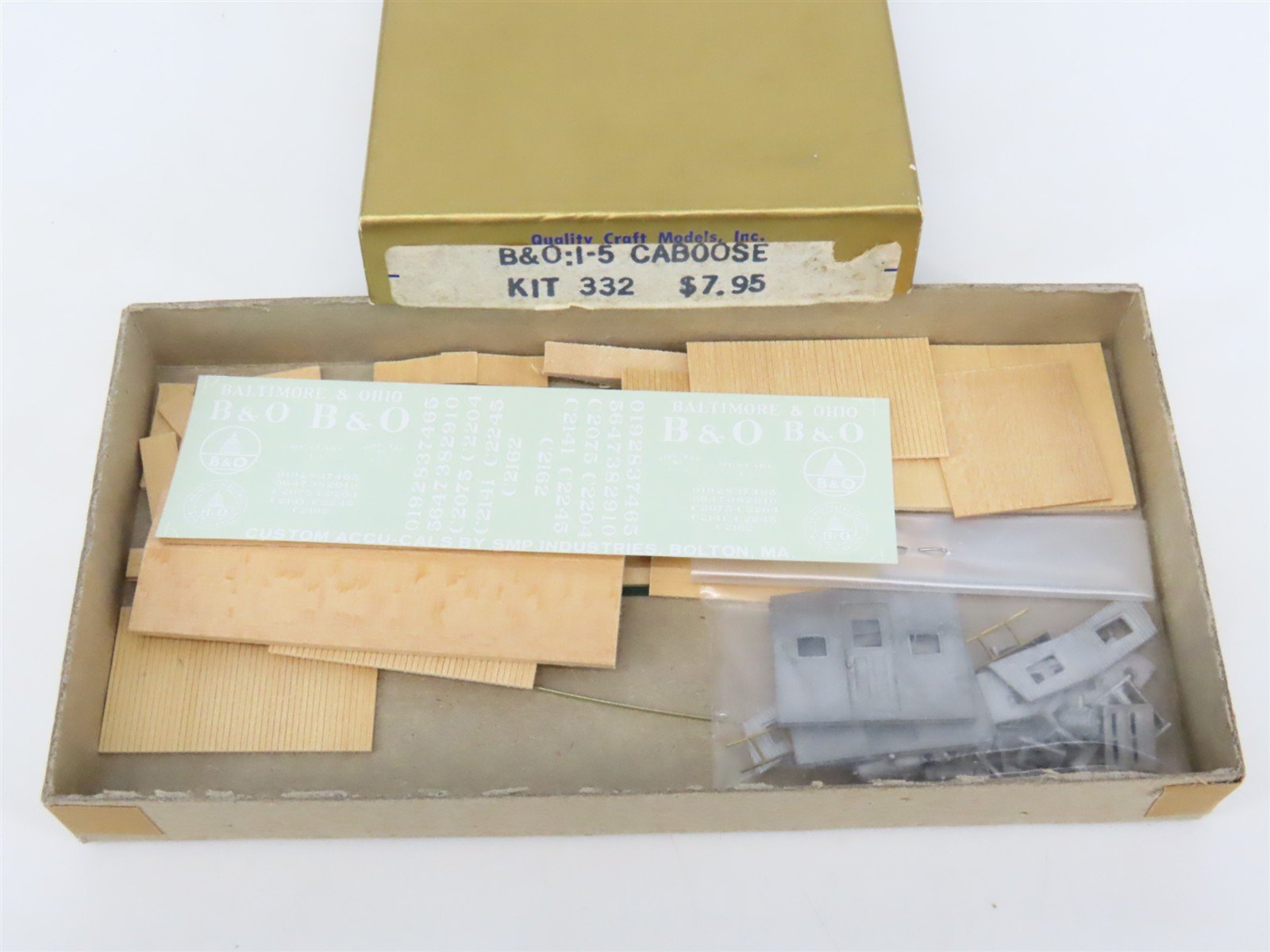 HO Scale Quality Craft Models Kit 332 B&O Baltimore & Ohio Railroad Caboose