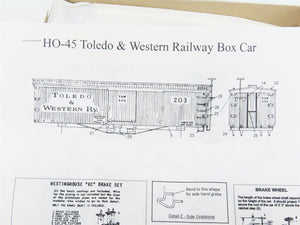 HO Scale La Belle Kit HO-45 T&W Toledo & Western Railway Box Car #203