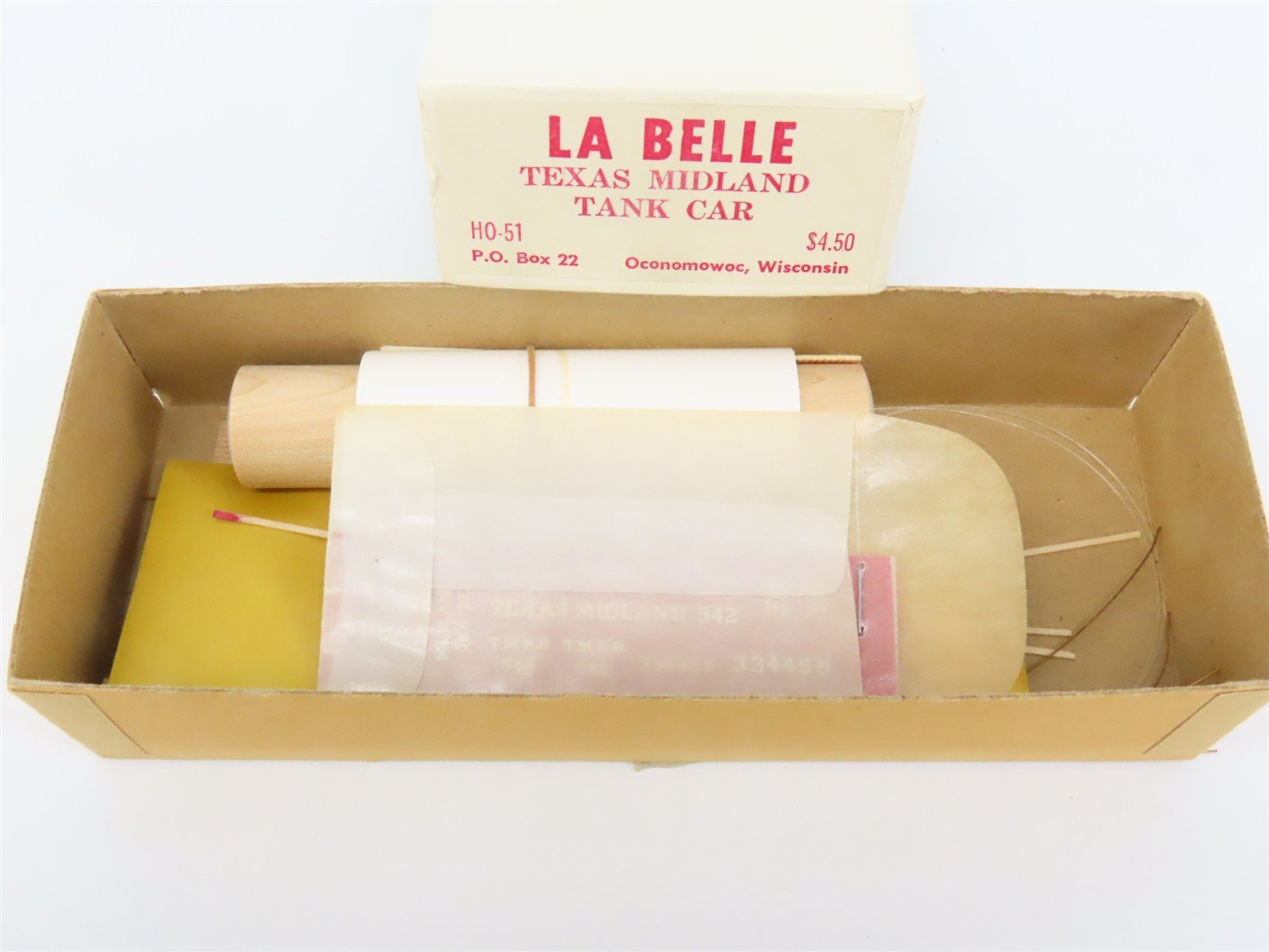 HO Scale La Belle Kit HO-51 TMRR Texas Midland Railroad Tank Car #542