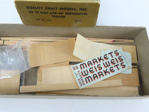 HO Scale Quality Craft Models Kit 331 TTX Weis Markets 50' Flat Car w/ Trailer