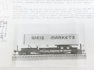 HO Scale Quality Craft Models Kit 331 TTX Weis Markets 50' Flat Car w/ Trailer