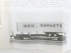HO Scale Quality Craft Models Kit 331 TTX Weis Markets 50' Flat Car w/ Trailer