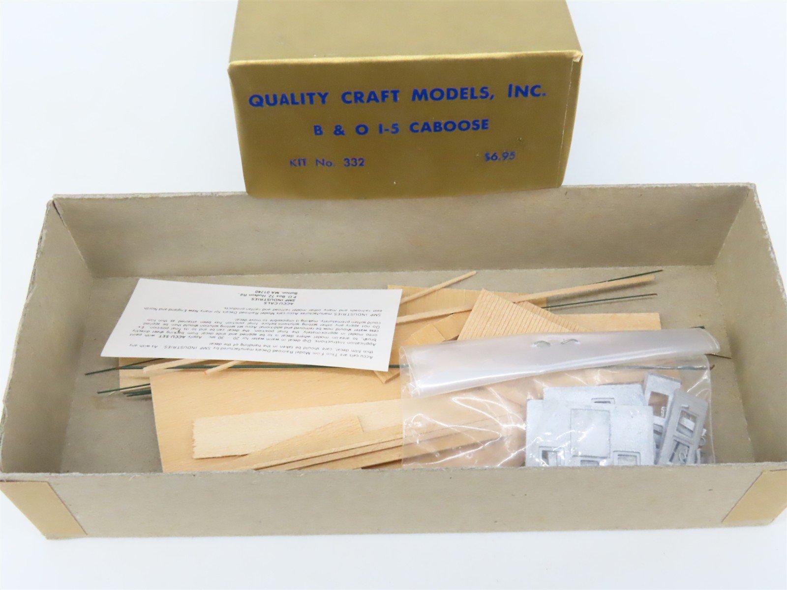 HO Scale Quality Craft Models Kit 332 B&O Baltimore & Ohio Railroad Caboose