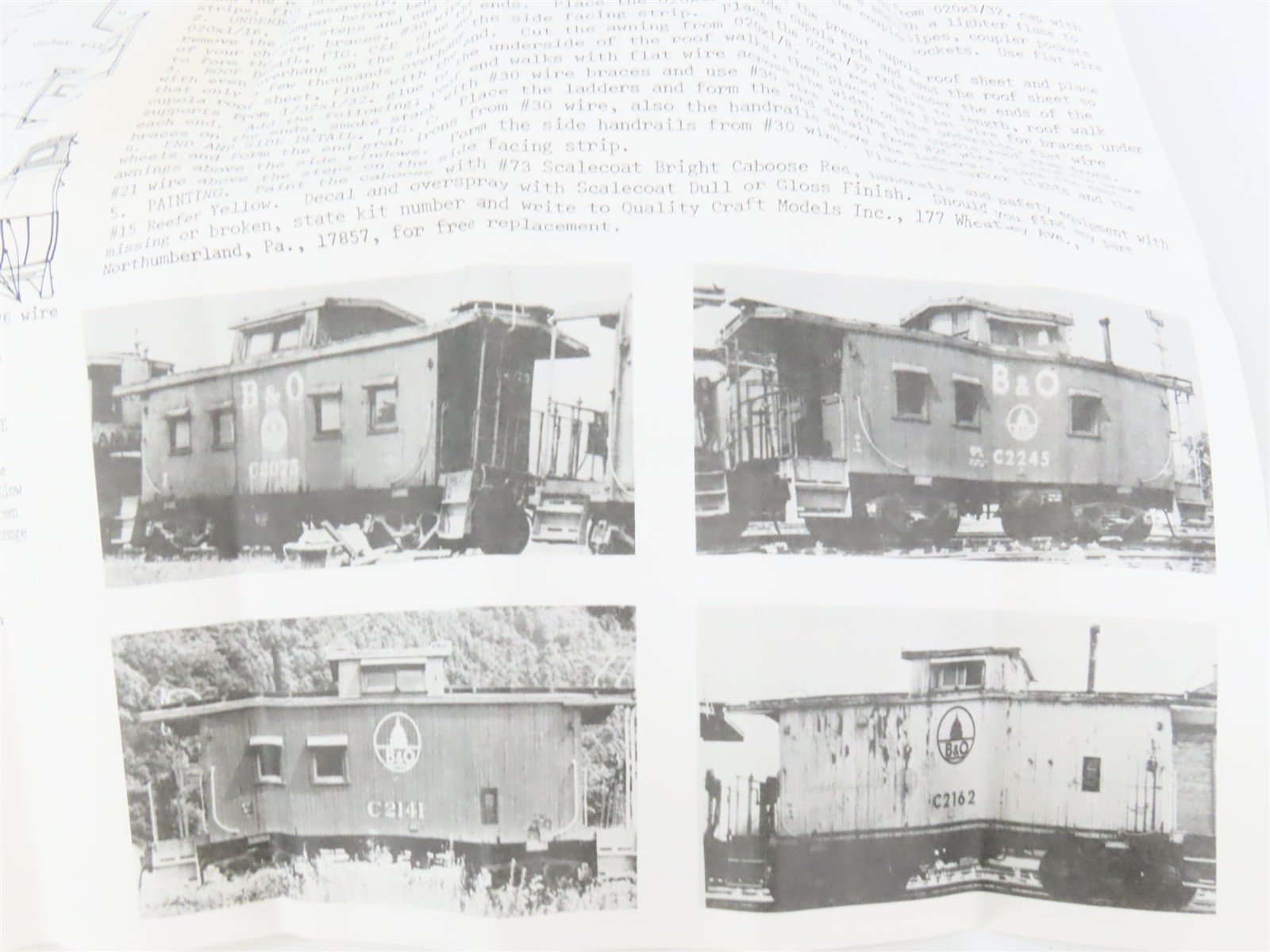HO Scale Quality Craft Models Kit 332 B&O Baltimore & Ohio Railroad Caboose