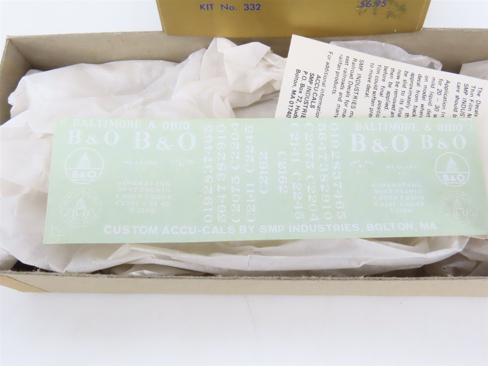 HO Scale Quality Craft Models Kit 332 B&O Baltimore & Ohio Railroad Caboose