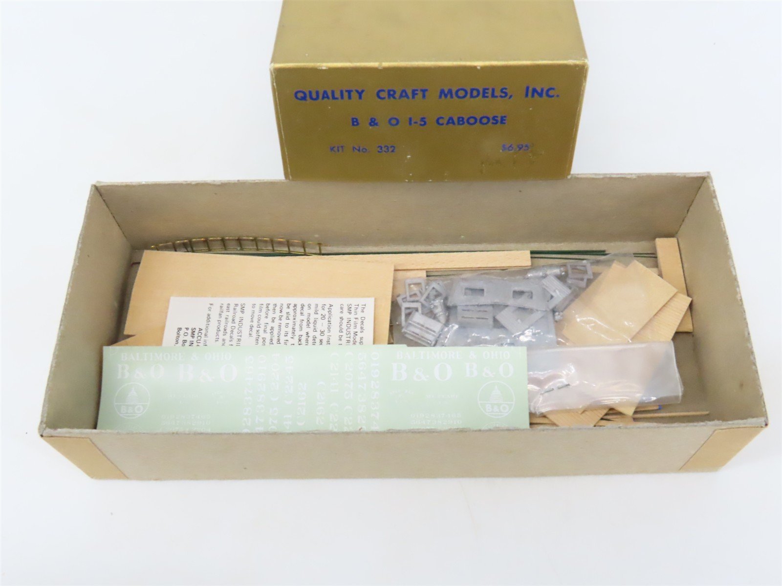HO Scale Quality Craft Models Kit 332 B&O Baltimore & Ohio Railroad Caboose