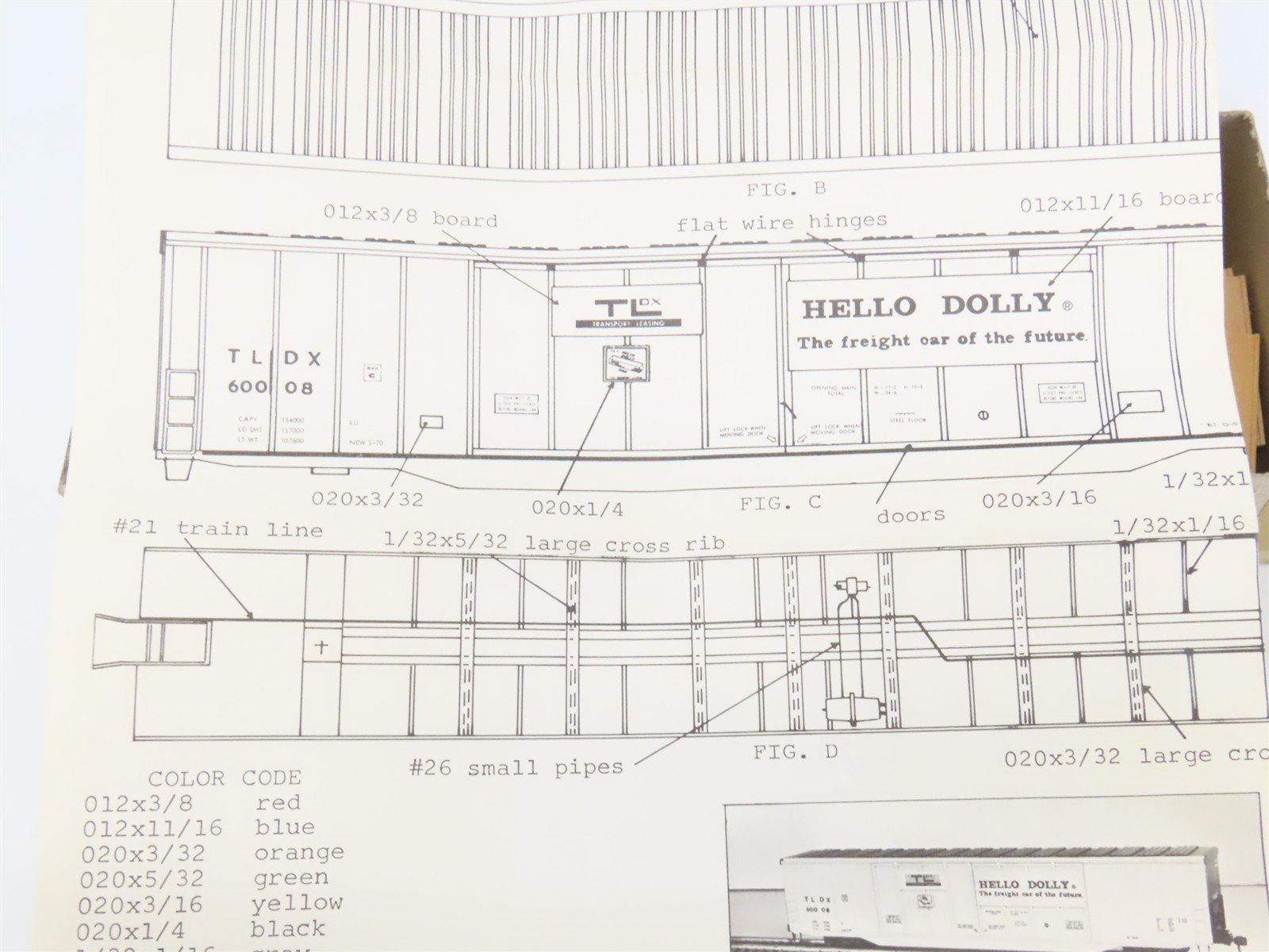 HO Scale Quality Craft Models Kit T-4 TLDX Hello Dolly 70' Box Car #60008