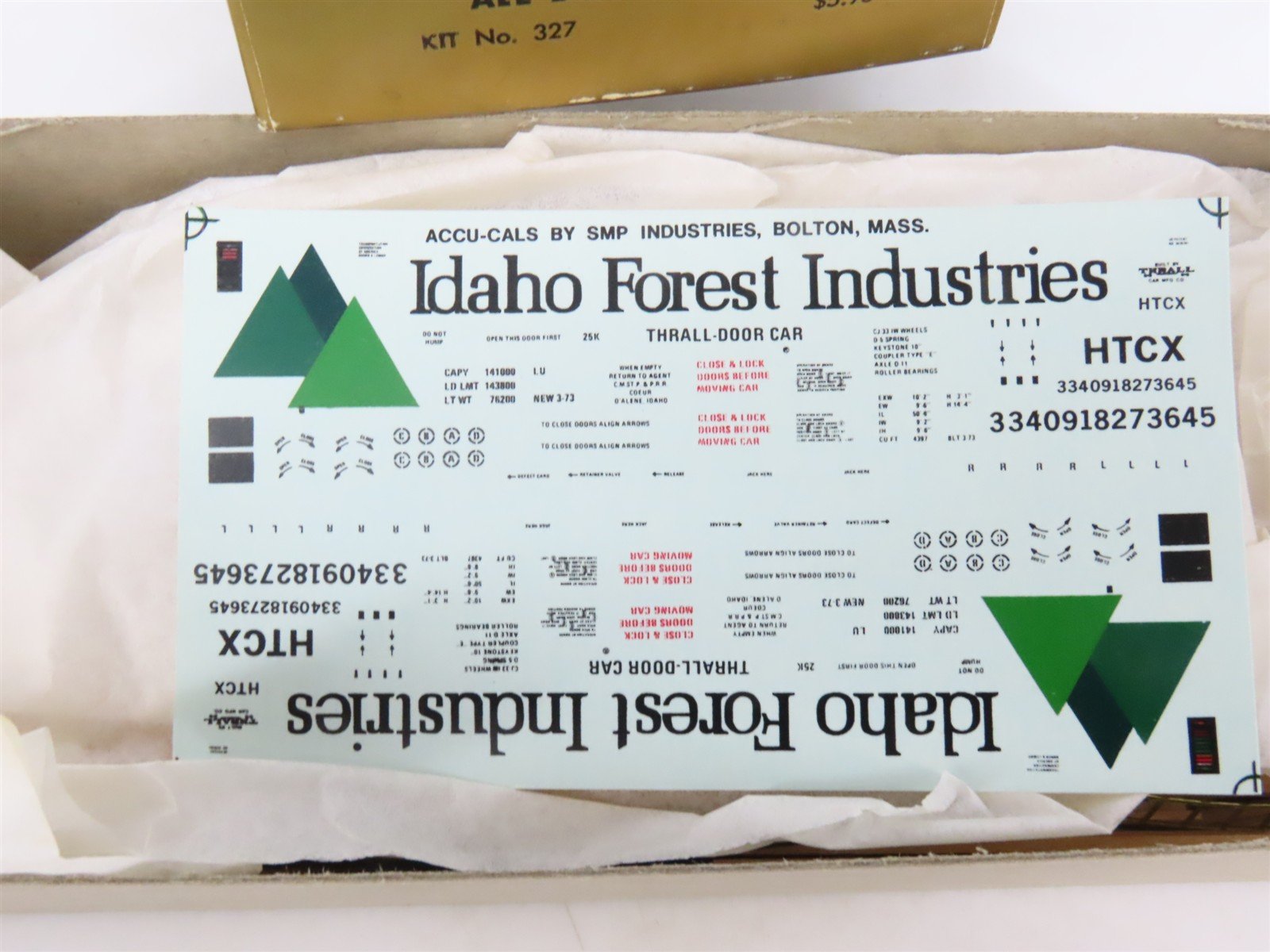 HO Quality Craft Models Kit 327 HTCX Idaho Forest Industries All Door Box Car