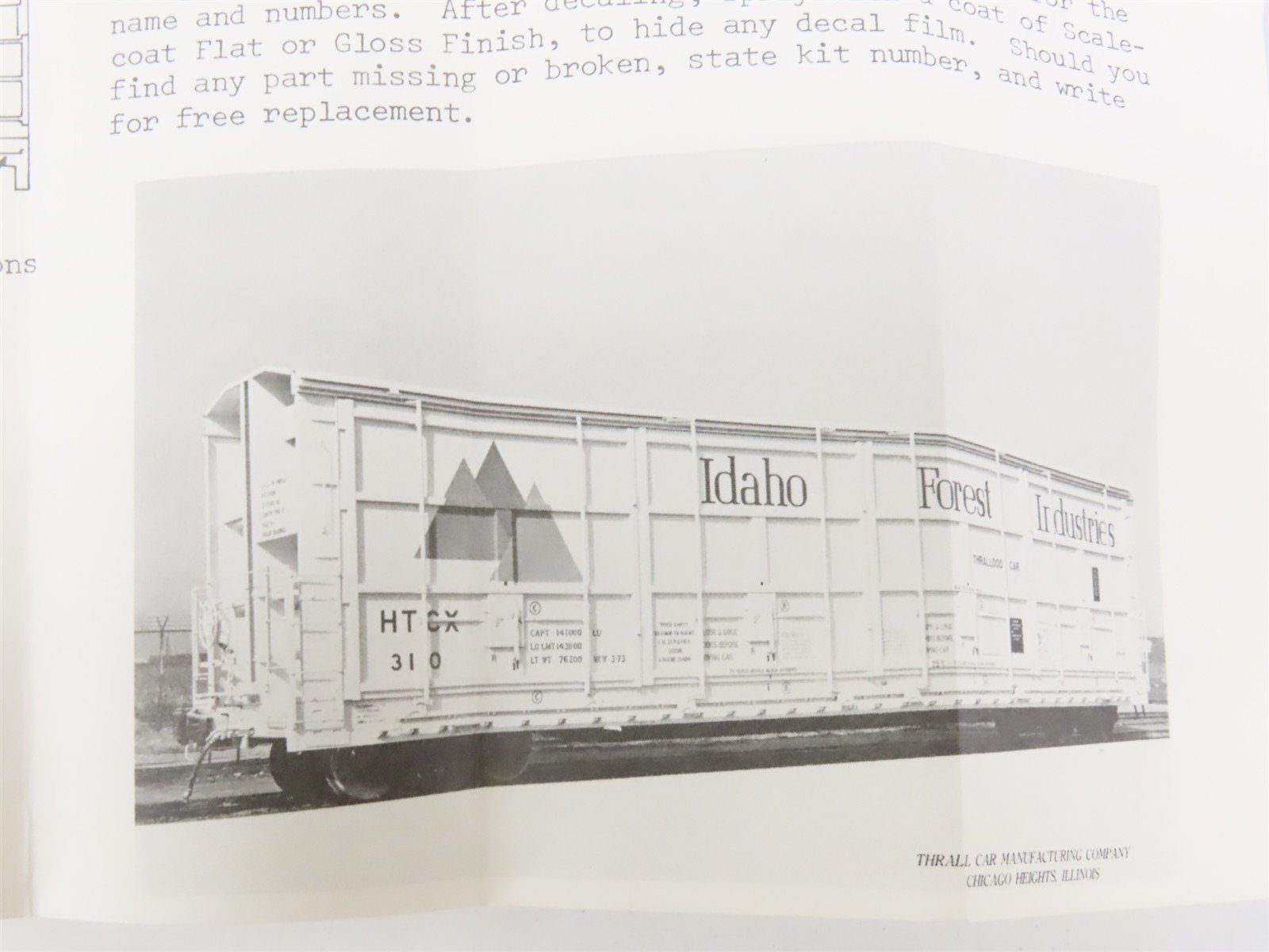 HO Quality Craft Models Kit 327 HTCX Idaho Forest Industries All Door Box Car