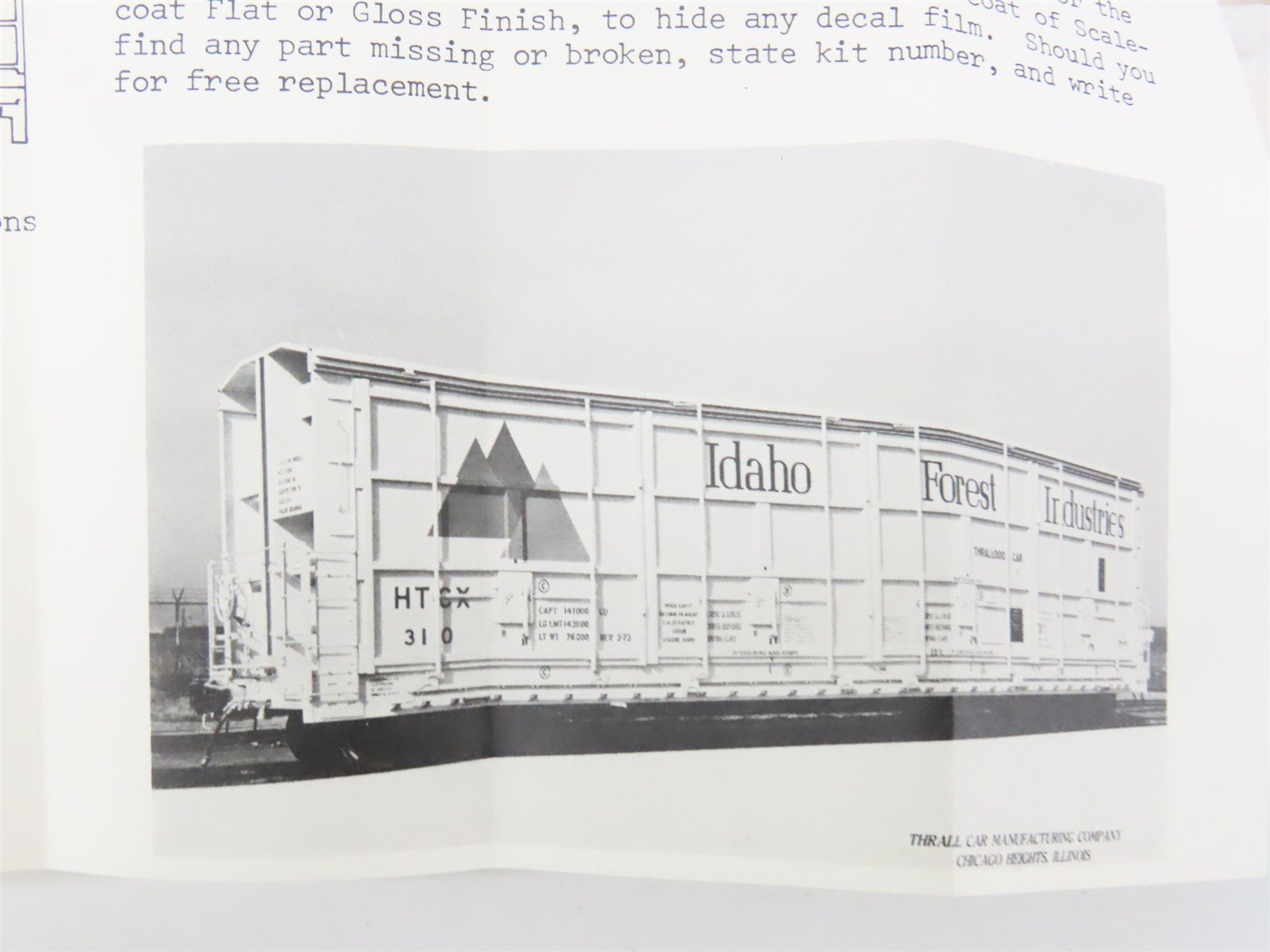HO Quality Craft Models Kit 327 HTCX Idaho Forest Industries All Door Box Car