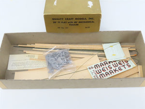 HO Scale Quality Craft Models Kit 331 TTX Weis Markets 50' Flat Car w/ Trailer