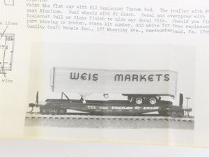 HO Scale Quality Craft Models Kit 331 TTX Weis Markets 50' Flat Car w/ Trailer
