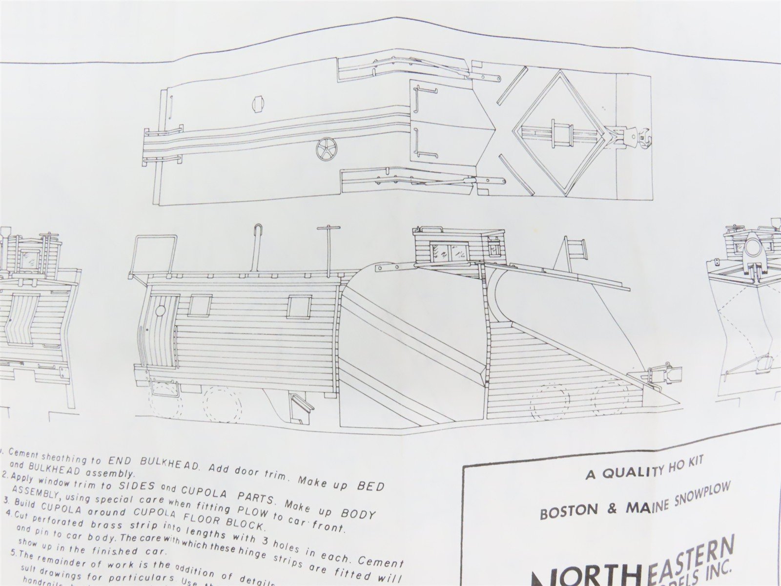 HO Northeastern Scale Models Kit HM-2 BM Boston & Maine Russell Winged Snowplow