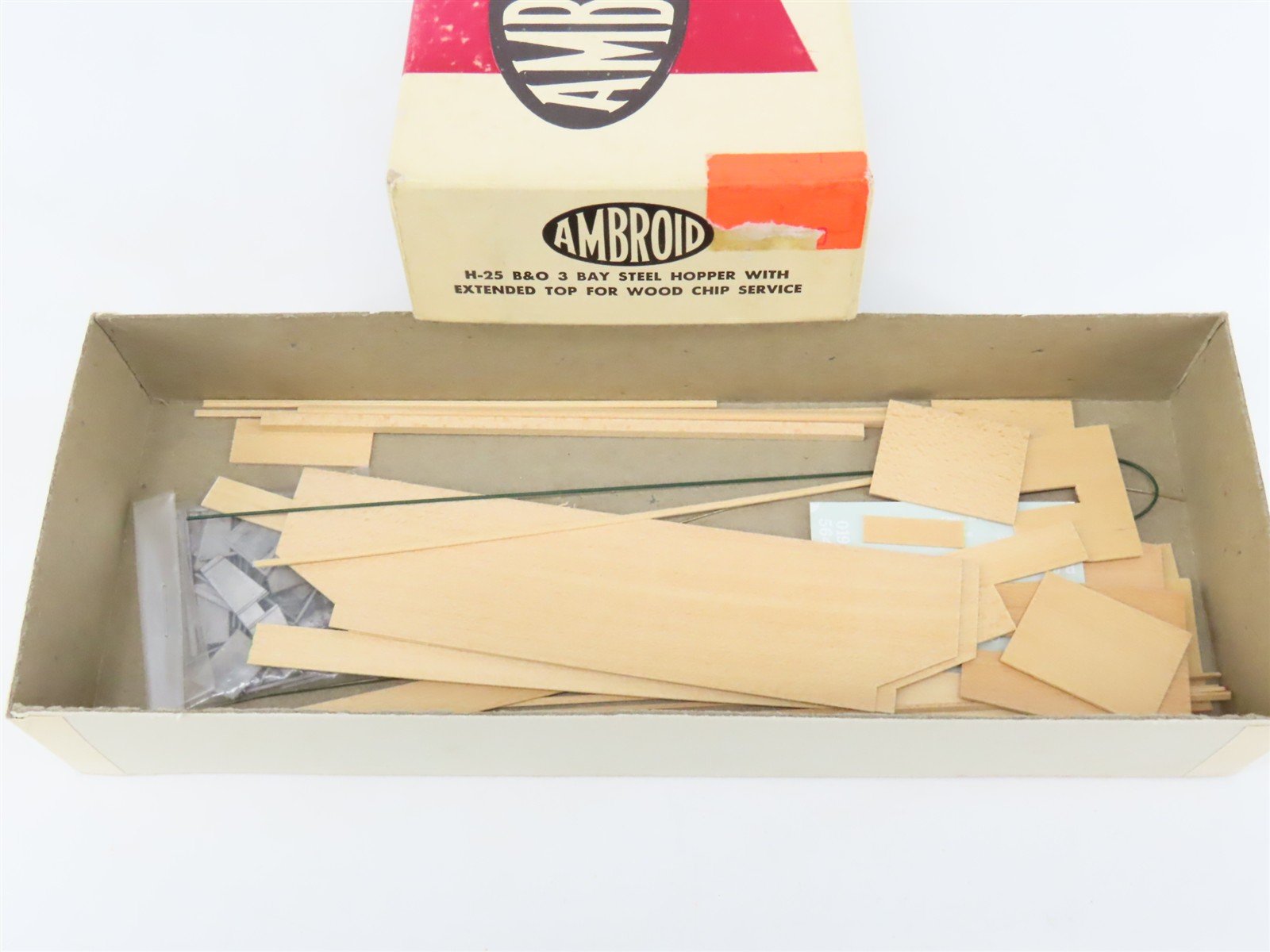 HO Scale Ambroid Kit H-25 B&O Baltimore & Ohio Railroad 3-Bay Hopper