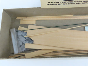 HO Scale Ambroid Kit H-25 B&O Baltimore & Ohio Railroad 3-Bay Hopper