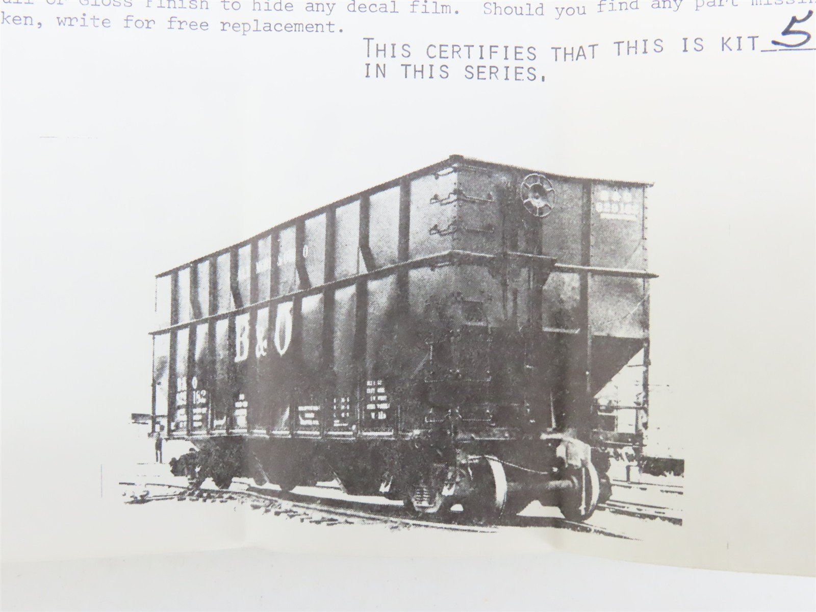 HO Scale Ambroid Kit H-25 B&O Baltimore & Ohio Railroad 3-Bay Hopper