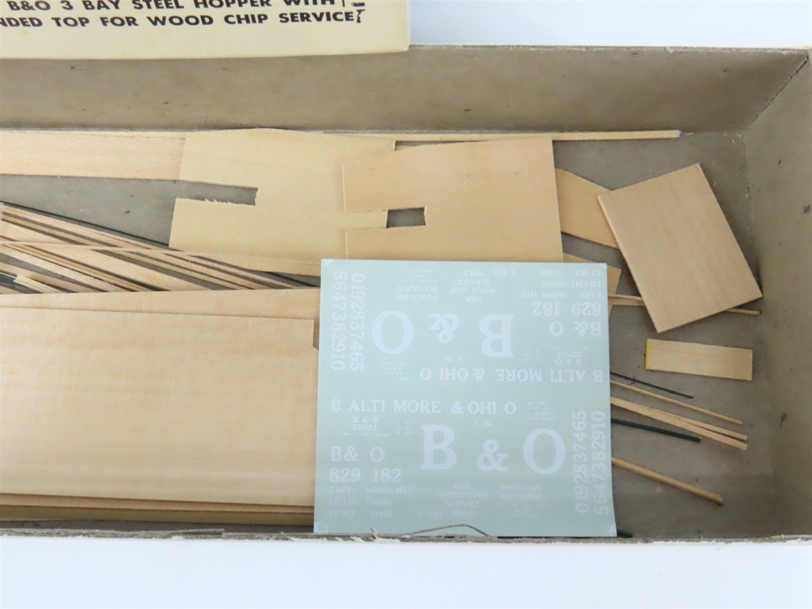 HO Scale Ambroid Kit H-25 B&O Baltimore & Ohio Railroad 3-Bay Hopper