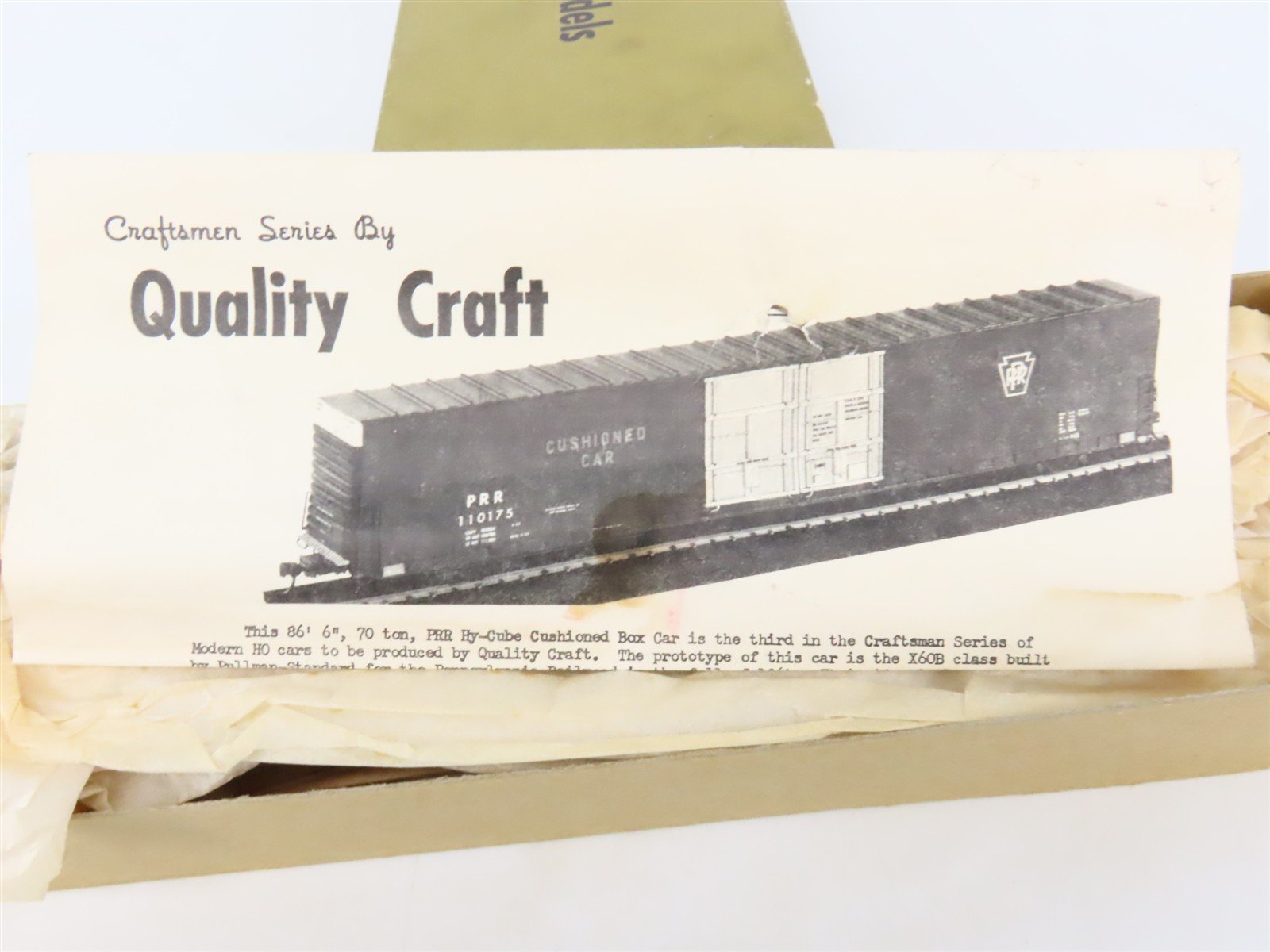 HO Scale Quality Craft Models Kit P-3 PRR Pennsylvania 86' Hy-Cube Box Car