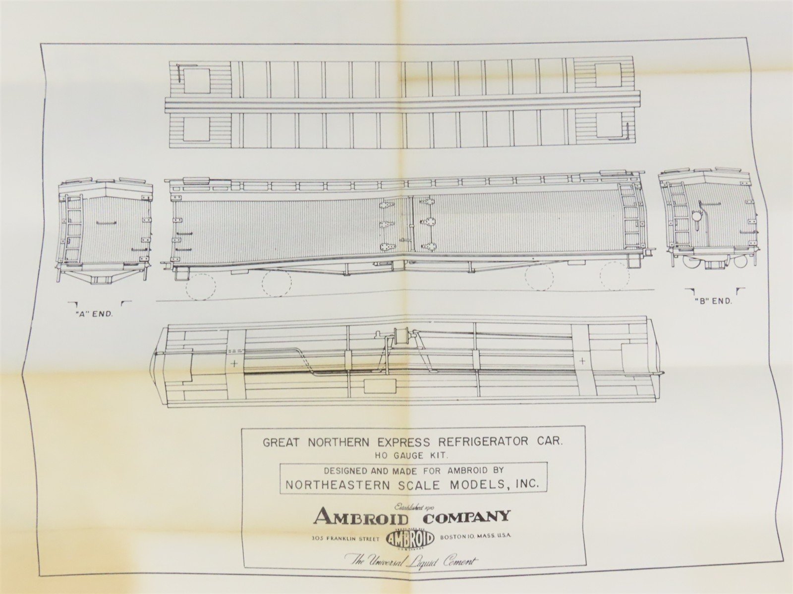 HO Scale Ambroid Kit K-4 GN Great Northern Railway Reefer