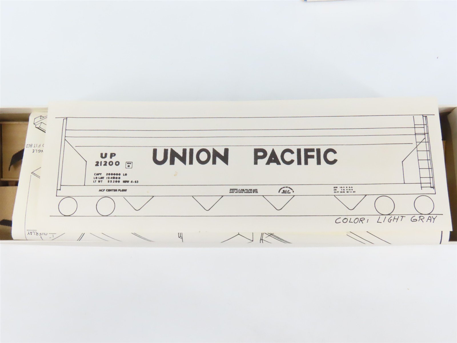HO Scale Ambroid Kit K-11 UP Union Pacific Center Flow 4-Bay Hopper #21200
