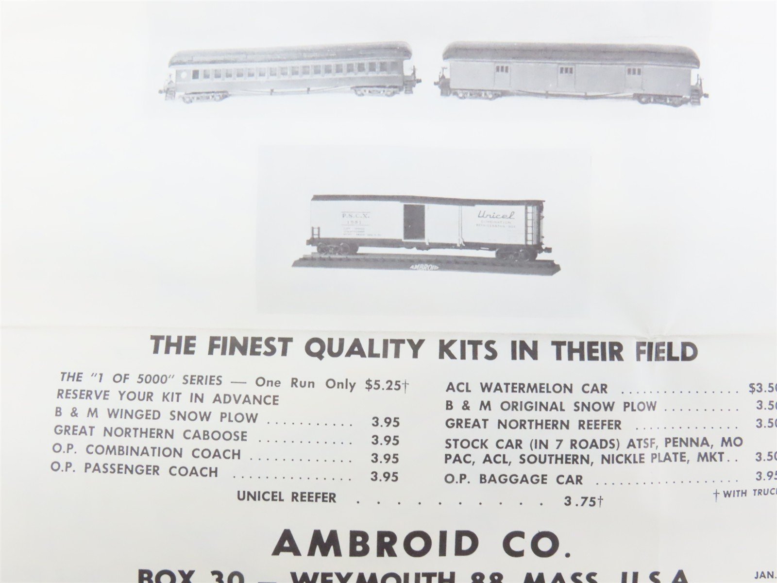 HO Scale Ambroid Kit No. 9 ACL Atlantic Coast Line Phosphate Hopper #8174