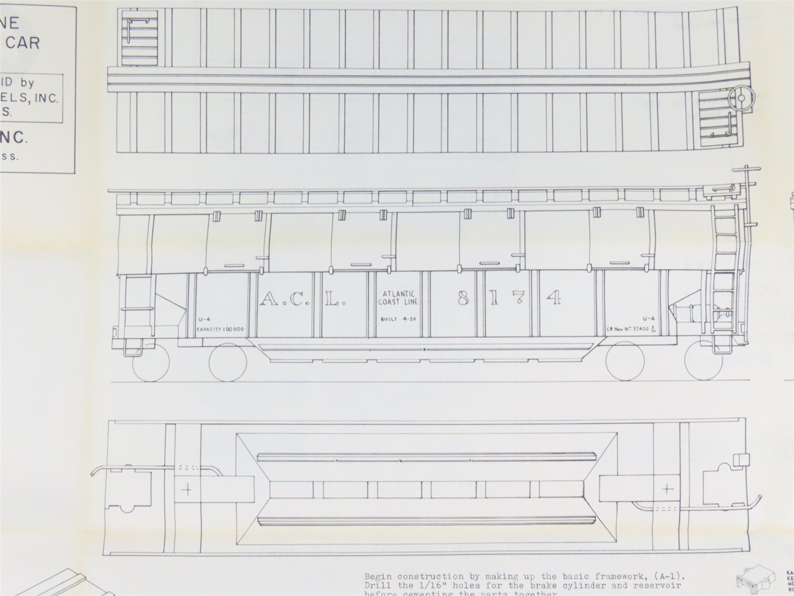 HO Scale Ambroid Kit No. 9 ACL Atlantic Coast Line Phosphate Hopper #8174