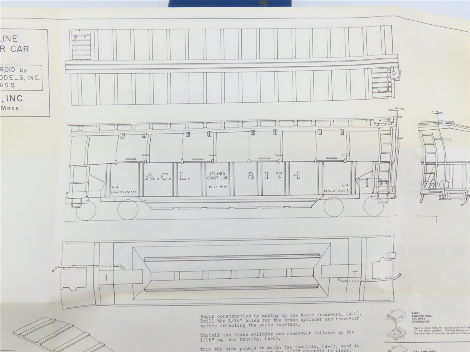 HO Scale Ambroid Kit No. 9 ACL Atlantic Coast Line Phosphate Hopper #8174