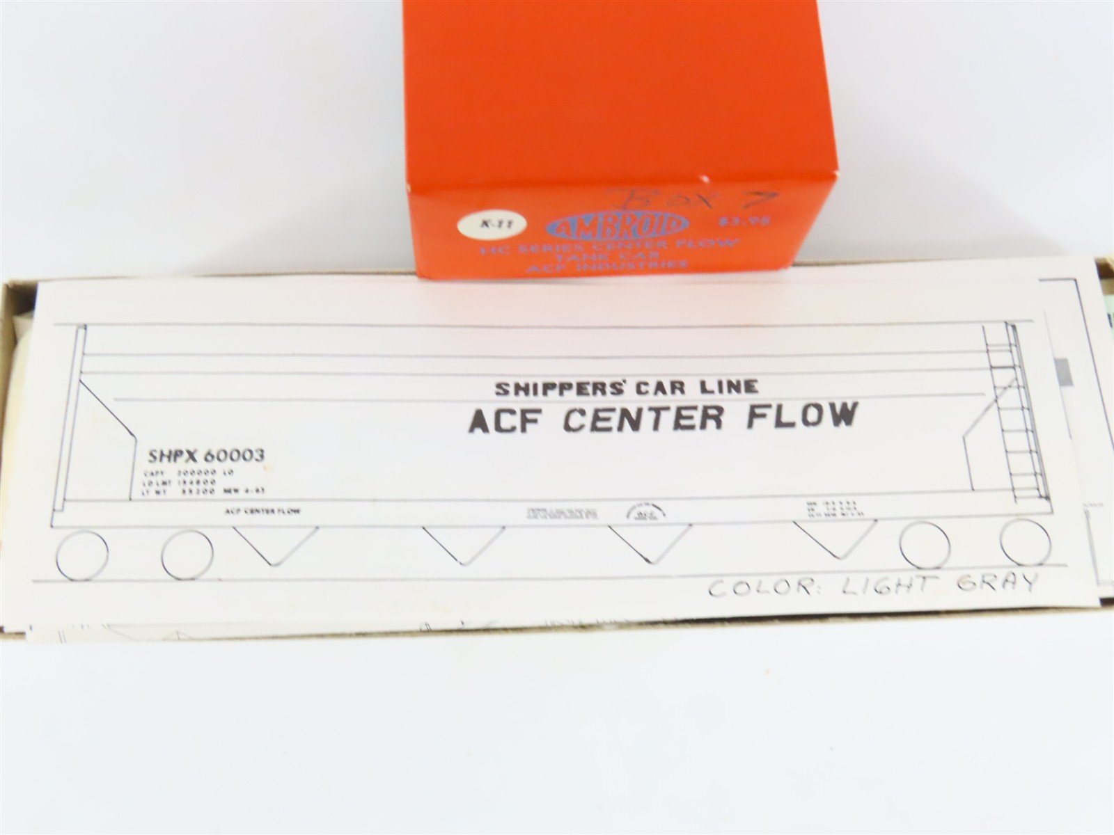 HO Scale Ambroid Kit SHPX ACF Industries 4-Bay Center Flow Hopper #60003