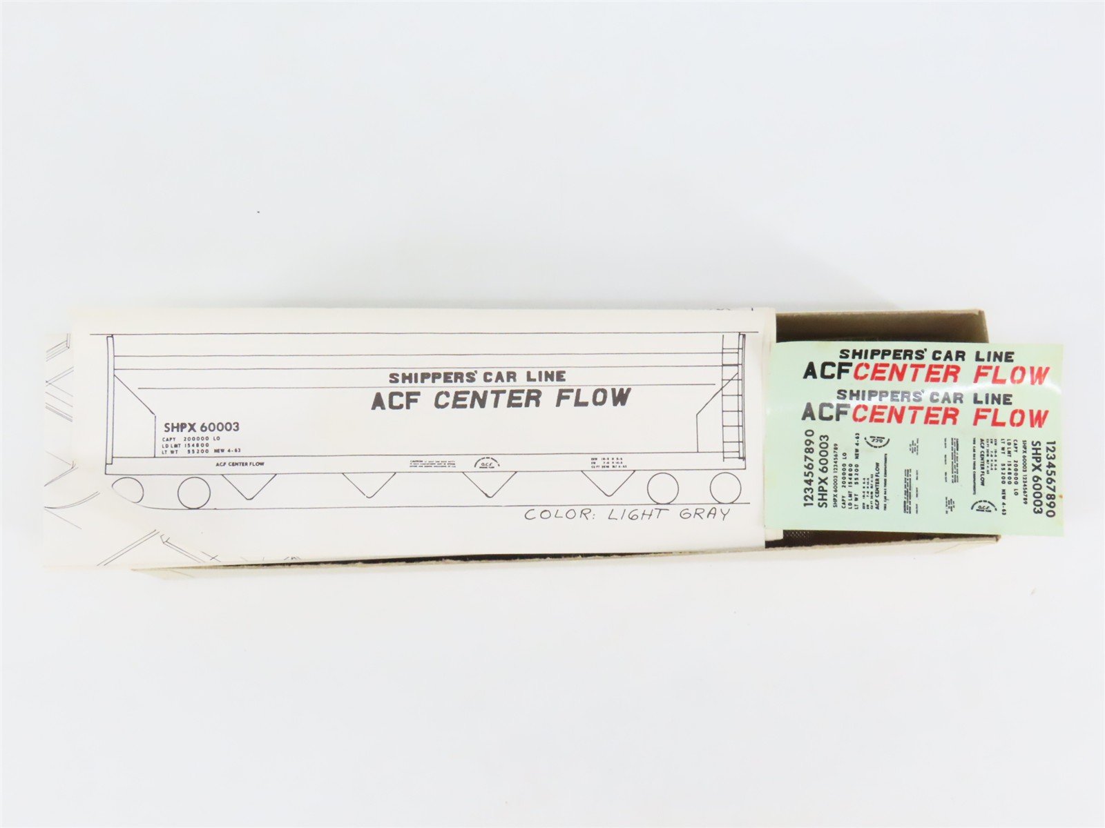 HO Scale Ambroid Kit SHPX ACF Industries 4-Bay Center Flow Hopper #60003
