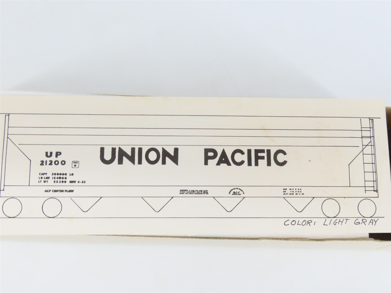 HO Scale Ambroid Kit UP Union Pacific Railroad 4-Bay Center Flow Hopper #21200