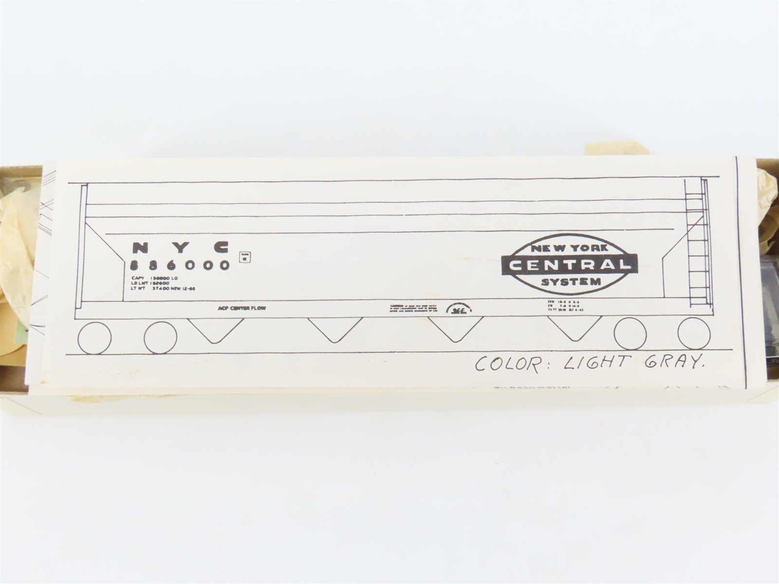 HO Scale Ambroid Kit NYC New York Central Center Flow 4-Bay Hopper #886000