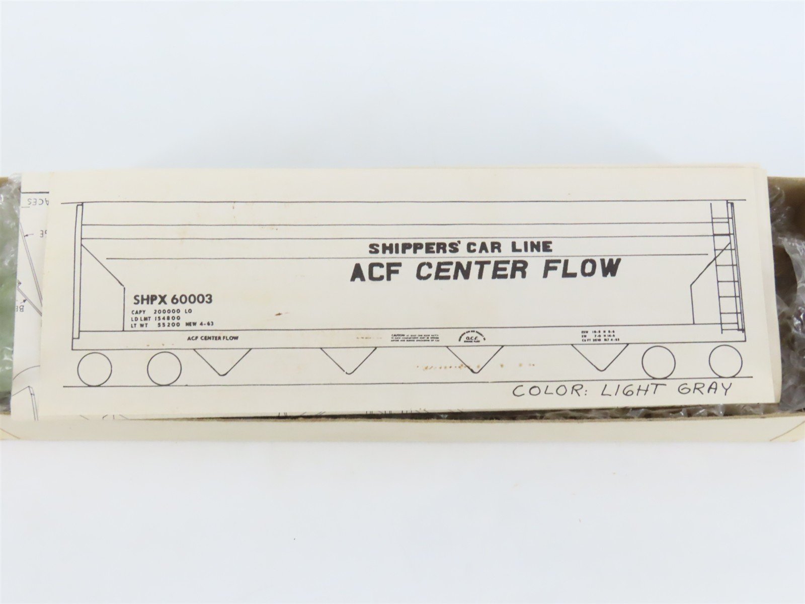 HO Scale Ambroid Kit SHPX ACF Industries 4-Bay Center Flow Hopper #60003