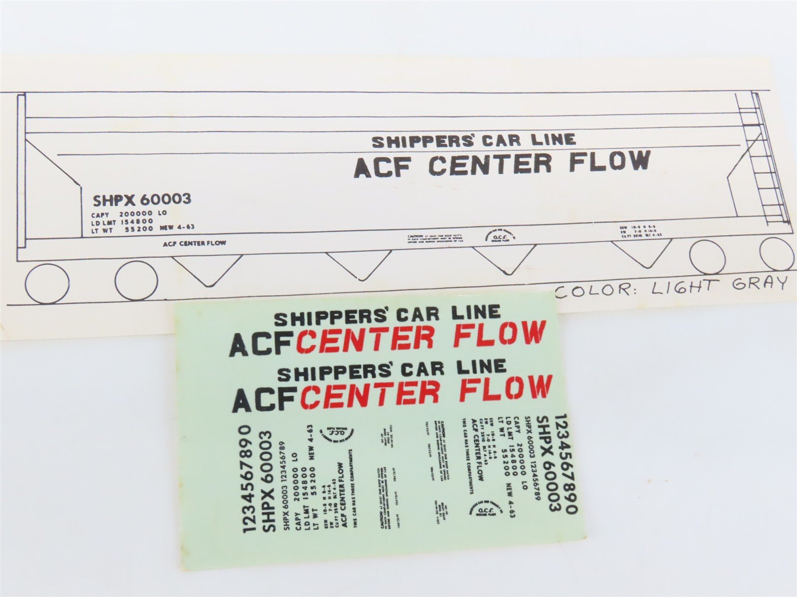 HO Scale Ambroid Kit SHPX ACF Industries 4-Bay Center Flow Hopper #60003