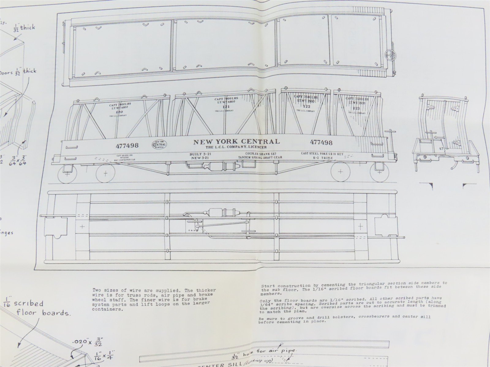 HO Scale Ambroid Kit No. 12 NYC New York Central Container Car #477498