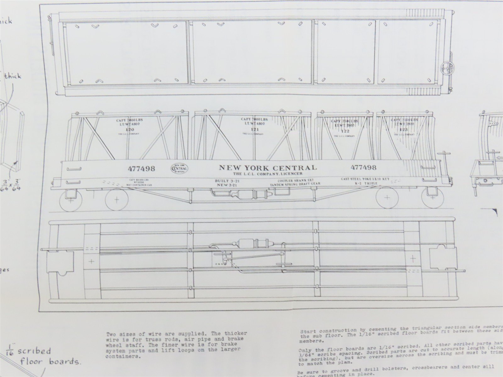 HO Scale Ambroid Kit No 12 NYC New York Central Container Car #477498