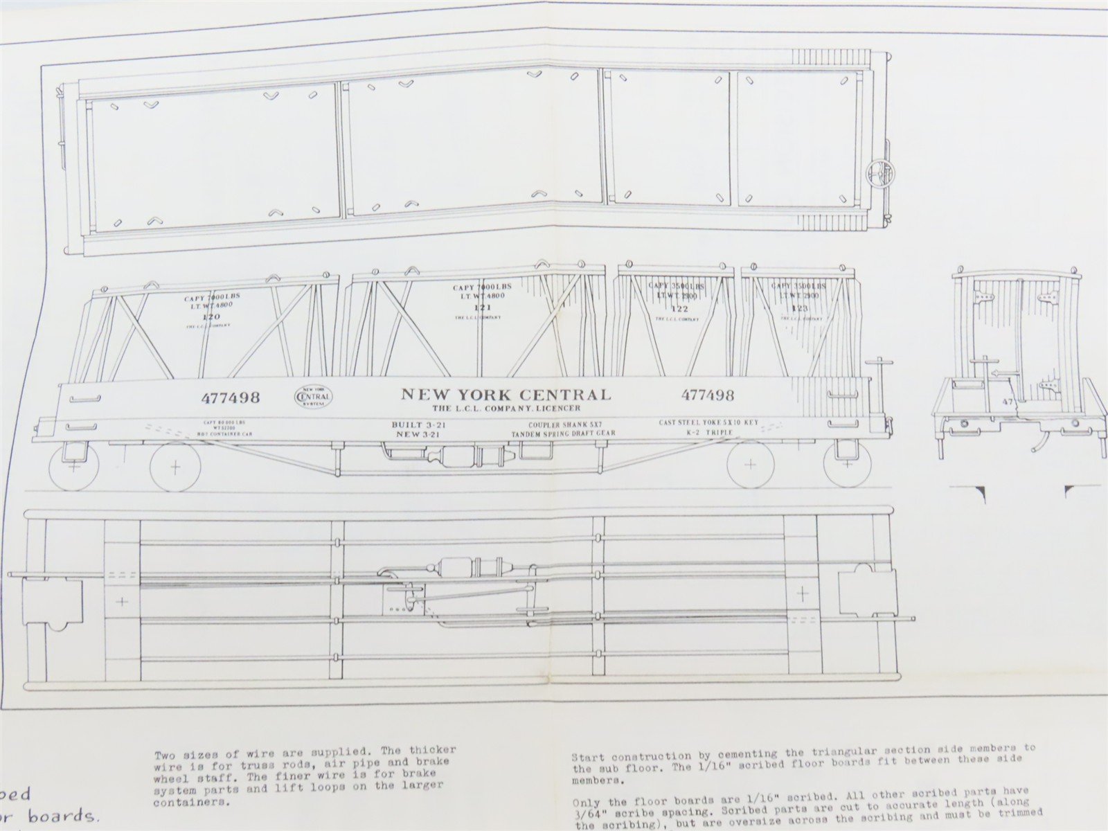 HO Scale Ambroid Kit No 12 NYC New York Central Container Car #477498