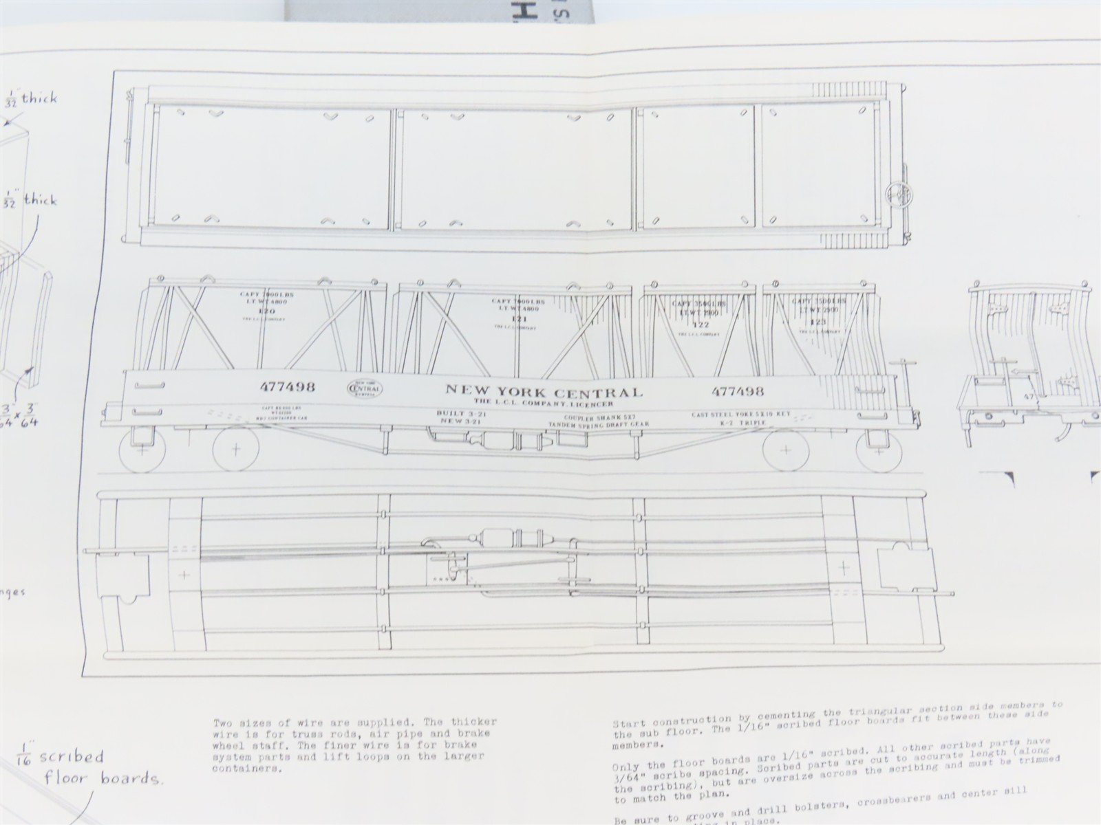 HO Scale Ambroid Kit No 12 NYC New York Central Container Car #477498