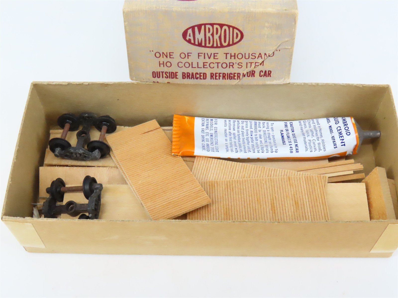 HO Scale Ambroid Kit PRR Pennsylvania Railroad Outside Braced Reefer #5342