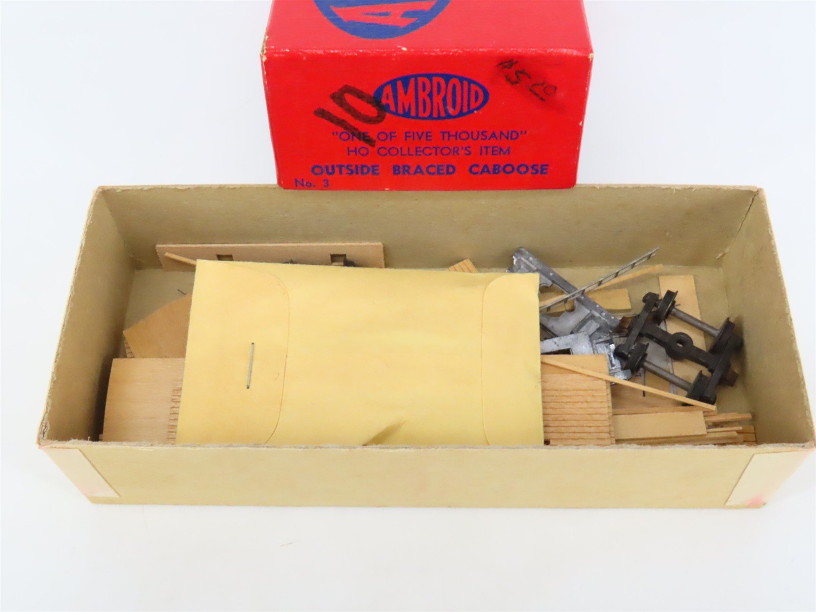 HO Scale Ambroid Kit No 3 Wood Outside Braced Caboose