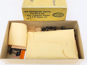 HO Scale Ambroid 2 in 1 Kit No 8 Wood MILW/N&W Hopper & Gondola